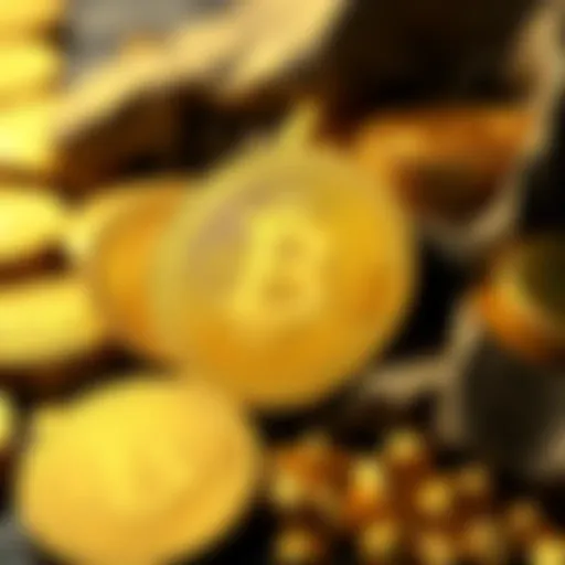 Golden cryptocurrency coins symbolizing wealth accumulation