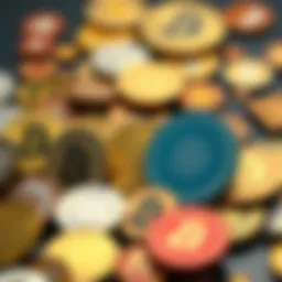 Visual representation of various cryptocurrency tokens