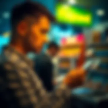 Person comparing prepaid card options