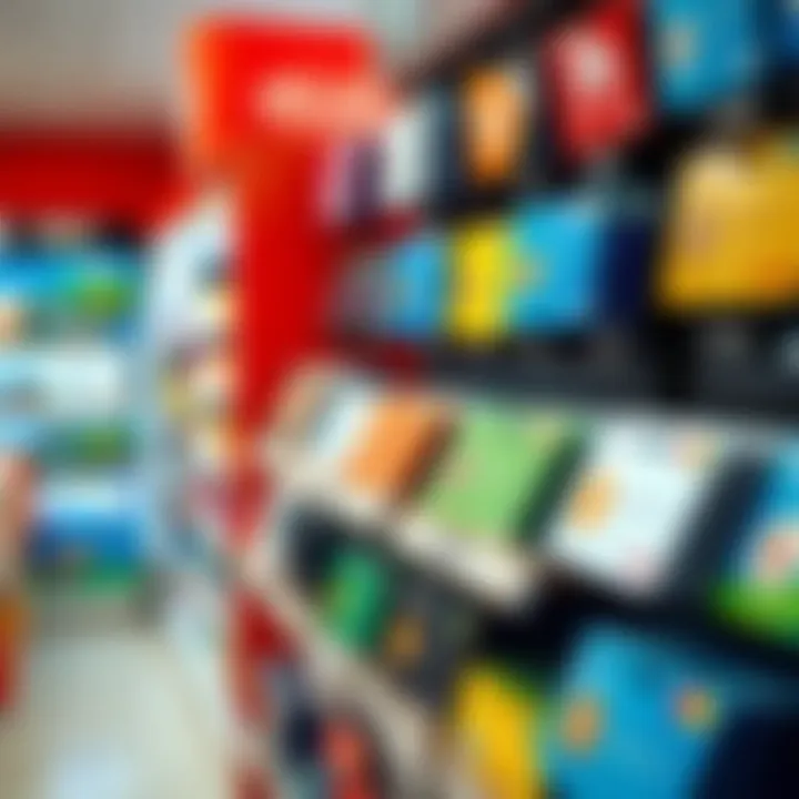 Retail store display of prepaid cards